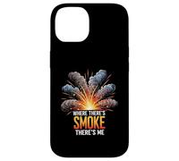 Where There's Smoke There's Me Funny Explosion Design Custodia per iPhone 14