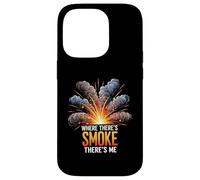 Where There's Smoke There's Me Funny Explosion Design Custodia per iPhone 14 Pro