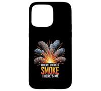 Where There's Smoke There's Me Funny Explosion Design Custodia per iPhone 15 Pro Max
