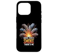 Where There's Smoke There's Me Funny Explosion Design Custodia per iPhone 16 Pro