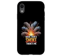 Where There's Smoke There's Me Funny Explosion Design Custodia per iPhone XR