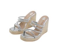 Where's That From Ohio Sandali con Zappa Diamante Finta Pelle Donna (WM472)