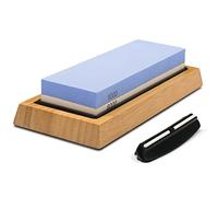 Whetstone Knife Sharpening Stone Kit - Double Sided Whetstone Knife Sharpener 1000/6000 Grit, Professional Honing Sharpening Stone Set With Slip-Resistant Bamboo Base and Angle Guide