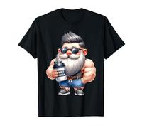 Whey Protein Gnome Dad Funny Bodybuilder Graphic For Coach Maglietta