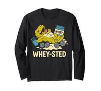 Wheysted Bodybuilder T-Rex Divertente Fitness Sollevamento Pesi Maglia a Manica