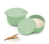 WHFGSOM 2 pezzi Scatola di pasta per pizza in silicone con coperchio Porta pasta per pane Scatola di stoccaggio