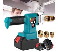 WhFKLca Cordless Plastic Pipe Welding Machine, Sleeve Welding Machine, Digital Display Hot Melt Machine, PPR/PB Water Pipe Melter Welding Machine with 3 Die Heads(32mm/25mm/20mm) And 2 Batteries