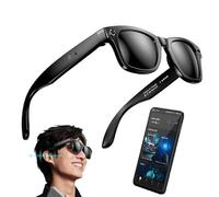 WhFKLca Fashion AI Camera Smart Glasses IP65 Waterproof Bluetooth Call Playing Music Smart Glasses Identify Pictures Use ChatGPT, for Travel Meeting Business,B