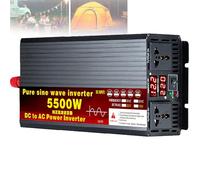 WhFKLca Pure Sine Wave Voltage Converter (Picco 3500 W/4000 W/5000 W/5500 W/6000 W/ 8000 W/12000 W), Inverter di Potenza DC12V/24V/48V/60V/72V A AC 220V, con 2 Ventole E Display LCD,5500W-72V