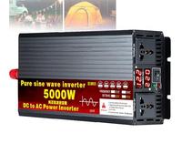 WhFKLca Pure Sine Wave Voltage Converter (Picco 3500 W/4000 W/5000 W/5500 W/6000 W/ 8000 W/12000 W), Inverter di Potenza DC12V/24V/48V/60V/72V A AC 220V, con 2 Ventole E Display LCD,5000W-24V