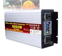WhFKLca Pure Sine Wave Voltage Converter (Picco 3500 W/4000 W/5000 W/5500 W/6000 W/ 8000 W/12000 W), Inverter di Potenza DC12V/24V/48V/60V/72V A AC 220V, con 2 Ventole E Display LCD,6000W-72V