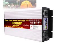 WhFKLca Pure Sine Wave Voltage Converter (Picco 3500 W/4000 W/5000 W/5500 W/6000 W/ 8000 W/12000 W), Inverter di Potenza DC12V/24V/48V/60V/72V A AC 220V, con 2 Ventole E Display LCD,8000W-72V