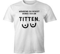 While You Are Talking to Mind Boobs Breasts T-Shirt Printed Tee Graphic Top for Men Shirt White S