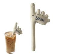 Whims Sip Tool, Handmade Ceramic Foot Straw Reusable Drinkware Accessory, Creative Toe Shape Drinking Straw Design, Sturdy Compact Novelty Beverage Tool, Minimal Fun Style Use