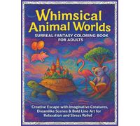 Whimsical Animal Worlds - Surreal Fantasy Coloring Book for Adults: Creative Escape with Imaginative Creatures, Dreamlike Scenes & Bold Line Art for Relaxation and Stress Relief