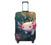 Whimsical Axolotl Fantasy Travel Luggage Covers - Elasticità Valigie Coperture Protettive per bagagli 45-81 cm, Nero , x-large