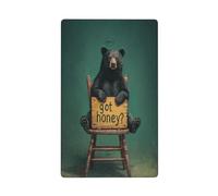 Whimsical Bear seduto sulla sedia singola levetta vuota parete piastra interruttore luce copertura decorativa 1 banda per cucina camera bagno dimensioni 11,4 x 7 cm