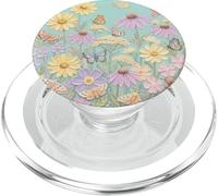 Whimsical Butterfly and Wildflower Meadow Garden Art Decor PopSockets PopGrip per MagSafe