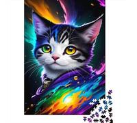 Whimsical Cat 1000 Pieces Paper Jigsaw Puzzle for Adults Brain Training Cat Design Puzzle Home Decor 70x50cm/1000pcs