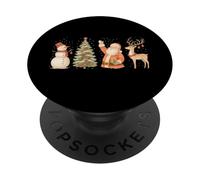 Whimsical Christmas Friends - Santa, Snowman, Tree, Reindeer PopSockets PopGrip Adesivo