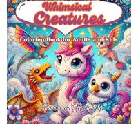 Whimsical Creatures: Coloring Book for Adults and Kids: 50+ Adorable and Easy-to-Color Pages with Fantasy Animals for Stress Relief and Fun