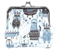 Whimsical Creatures Portafoglio personalizzato per uomo e donna, con fibbia in pelle e chiusura a bacio, creature capricciose blu, UNITALLA, creature capricciose blu, UNITALLA, Classic, Creature