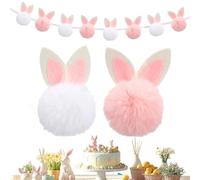 Whimsical Easter Bunny Garland, Plush Decorative Banner, 98-Inch Festive Bunting with Soft Build, Premium Felt & Plush Material, Farmhouse Holiday Decor with Cute Style, Hanging Accent for Fireplace