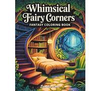Whimsical Fairy Corners - Fantasy Coloring Book: 50 Enchanted Magical Grayscale Fairy Rooms for Mindful Coloring, Stress Relief, and Relaxation for Adults, Seniors, and Teens