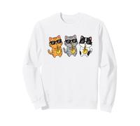 Whimsical Feline Saxophonist Group Jazz Cat Aesthetic Felpa