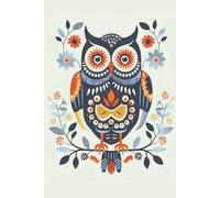 Whimsical Folk Art Owl Lined Notebook - A charming 6×9 journal with 120 lined pages for writing, notes, and everyday use