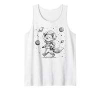 Whimsical Fox Spaceman Cosmic Adventure Animal Art Canotta