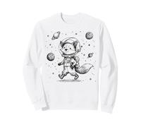 Whimsical Fox Spaceman Cosmic Adventure Animal Art Felpa