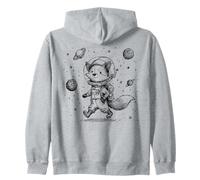 Whimsical Fox Spaceman Cosmic Adventure Animal Art Felpa con Cappuccio