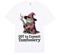Whimsical Frog Wizard off to Commit Tomfoolery Frog Meme Comfort Colors Adult Heavyweight T-Shirt