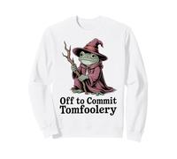 Whimsical Frog Wizard off to Commit Tomfoolery Frog Meme Felpa