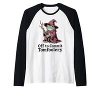 Whimsical Frog Wizard off to Commit Tomfoolery Frog Meme Maglia con Maniche Raglan