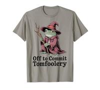 Whimsical Frog Wizard off to Commit Tomfoolery Frog Meme Maglietta