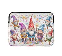Whimsical Gnome Blue Zip - Custodia per notebook | Manicotto del computer per riunioni dell'ufficio, corpo resistente all'acqua del poliestere con facile accesso superiore