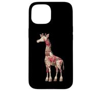 Whimsical Love Giraffe Patchwork Cuori Custodia per iPhone 15