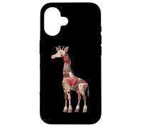 Whimsical Love Giraffe Patchwork Cuori Custodia per iPhone 16