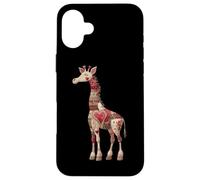 Whimsical Love Giraffe Patchwork Cuori Custodia per iPhone 16 Plus