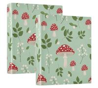 Whimsical Mushrooms - Raccoglitore a 3 anelli, 3,8 cm, confezione da 2