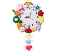 Whimsical Orologio da parete fatto a mano Cartoon Design con materiali non tessuti per bambini (B)