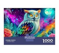Whimsical Owl Set Puzzle Da 1000 Pezzi Per Adulti E Bambini, Owl in Cosmic Space, Gioco Educativo, Sfida, Regalo Divertente, Decorazione Parete, Relax Mentale 52x38cm/1000pcs