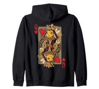 Whimsical Queen Bee - Carte da Gioco a Forma di Cuore Felpa con Cappuccio