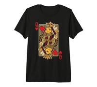 Whimsical Queen Bee - Carte da Gioco a Forma di Cuore Maglietta Premium