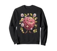 Whimsical Raspberry Graphic for Women Girls Cute Berry Face Felpa