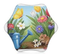 Whimsical Spring Garden Flowers Umbrella per ragazzi e ragazze, ombrello antivento, ombrelli stick per bambini 4T-8 Y, 35 pollici baldacchino