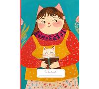 Whimsical Thoughts To Do List: A heartwarming illustration of a cheerful girl with adorable cat ears, cuddling a book with a happy kitten peeking out.