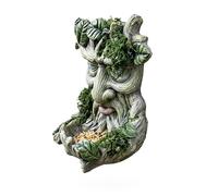 Whimsical Tree Decor, Resin Face Sculpture, Weather Resistant Feeder, Garden Yard Courtyard Ornament Piece, Outdoor Fairy Lawn Camping Accessory, Decorative Fixture for Home, Farm, Park, 346g